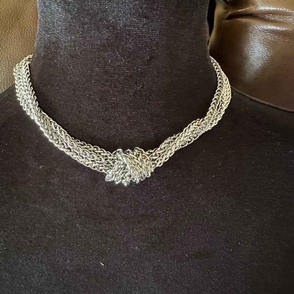 Fashion necklace for women. Silver in color. Dress it up or down